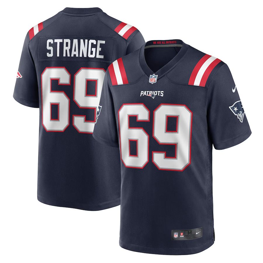 Men New England Patriots #69 Cole Strange Nike Navy Player Game NFL Jersey